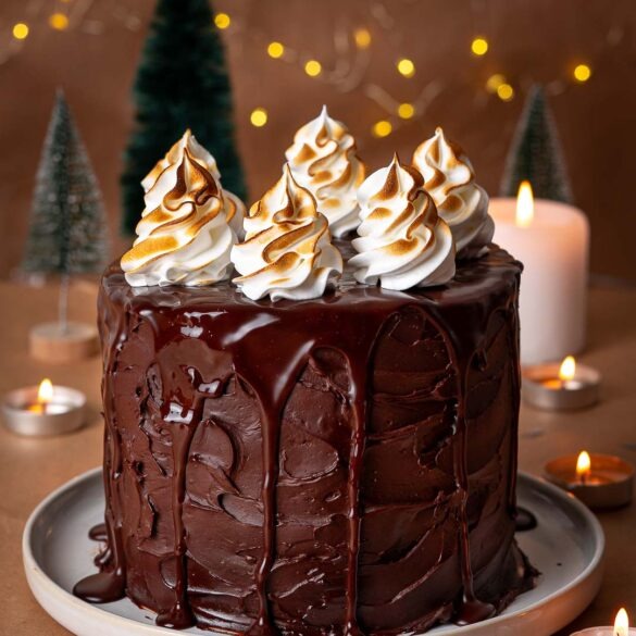 Christmas chocolate fudge cake - The Great British Bake Off | The Great  British Bake Off