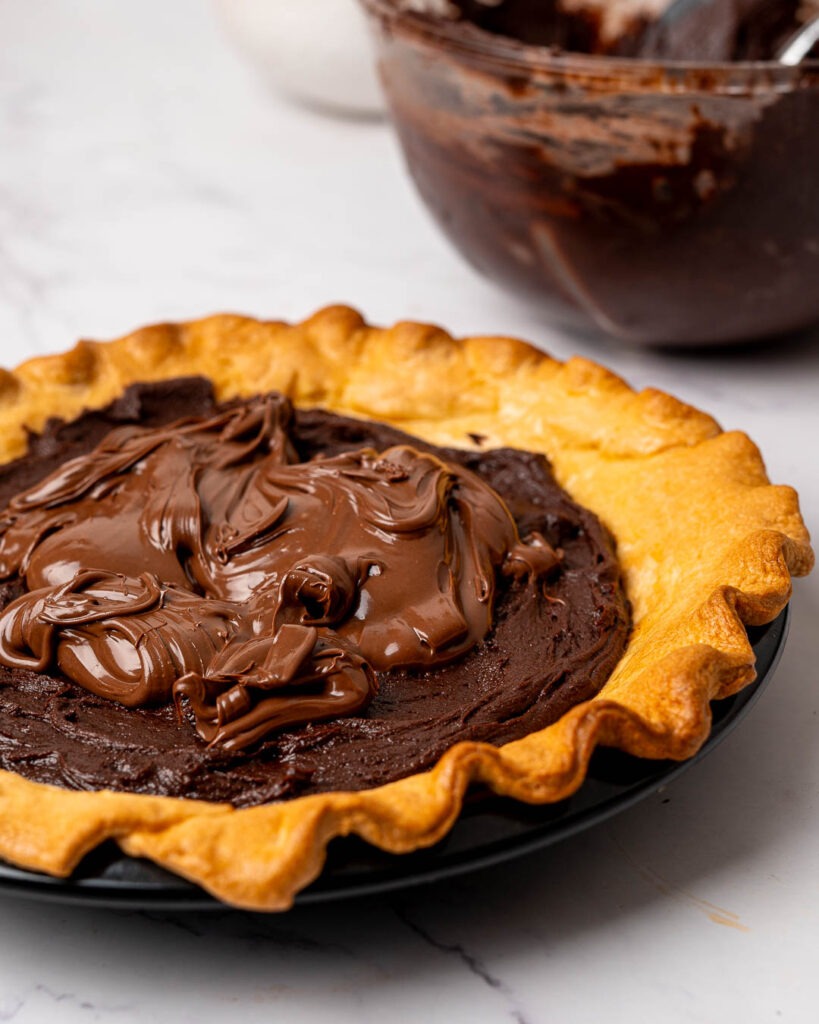 Nutella brownie pie