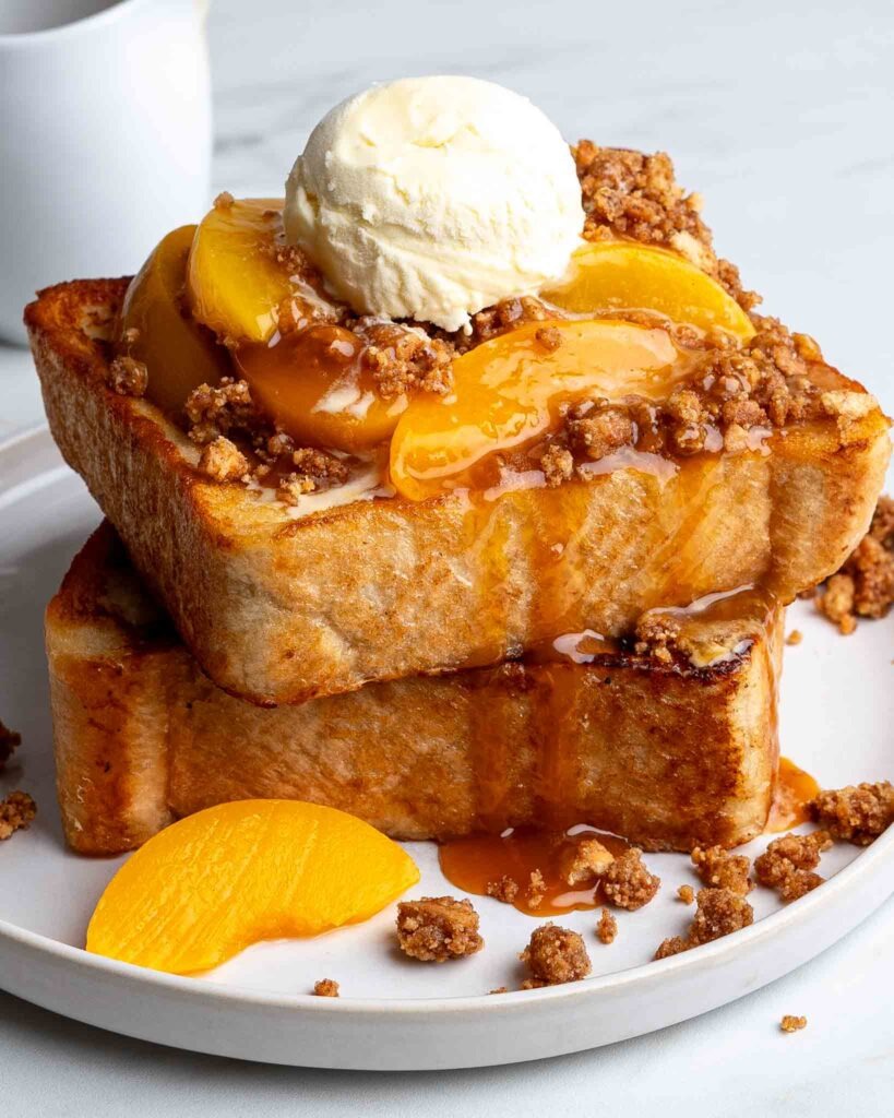 Peach cobbler French toast
