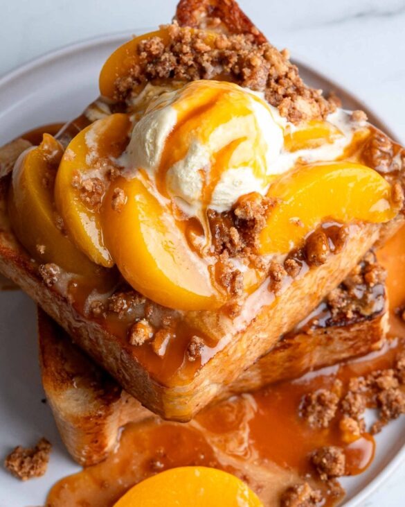Peach cobbler French toast
