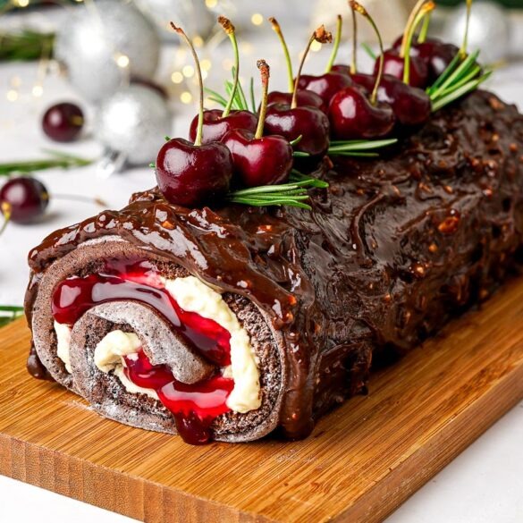 Ferrero rocher Black Forest yule log