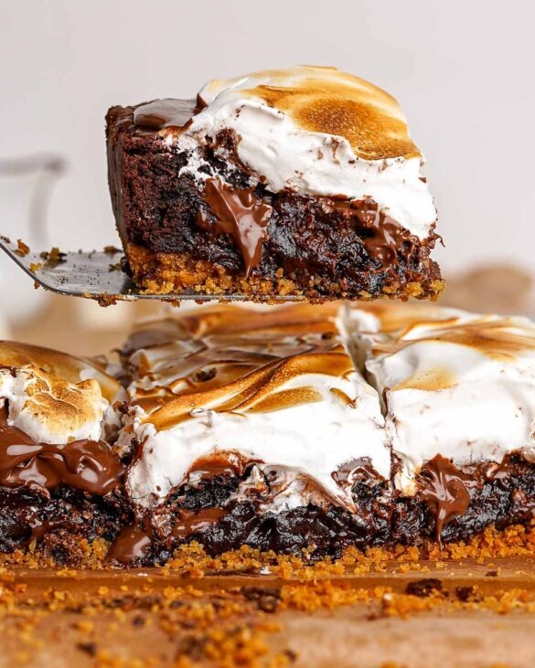 Fudgy S'mores Brownies with Nutella