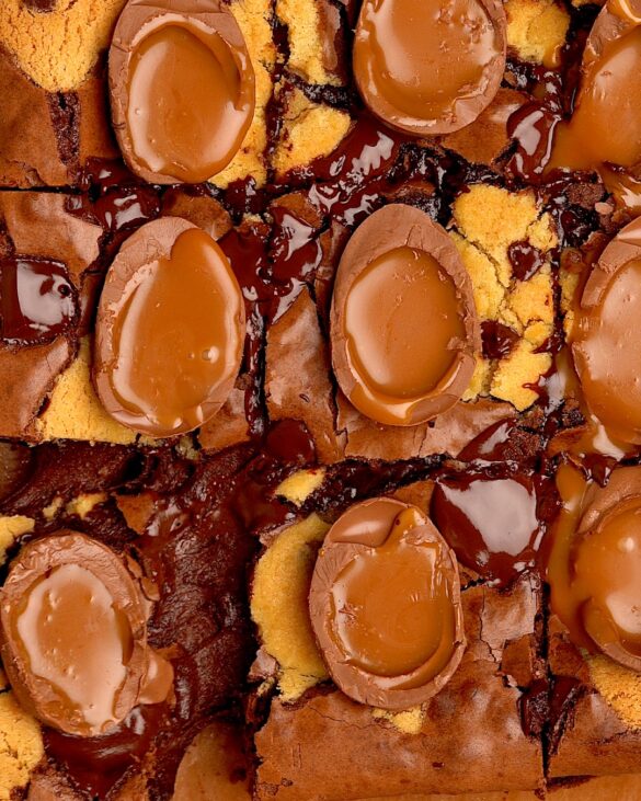 Easter Egg Brookies – Fudgy Chocolate & Caramel Dessert for Easter