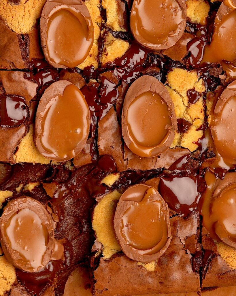 Easter Egg Brookies – Fudgy Chocolate & Caramel Dessert for Easter